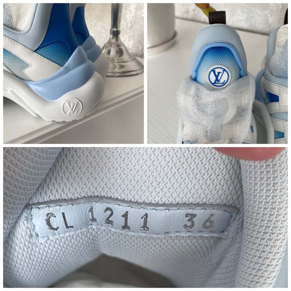 LOUIS VUITTON WOMEN'S ARCHLIGHT SNEAKERS LIGHT BLUE SIZE 36 AUTHENTIC ๐ - Picture 15 of 15